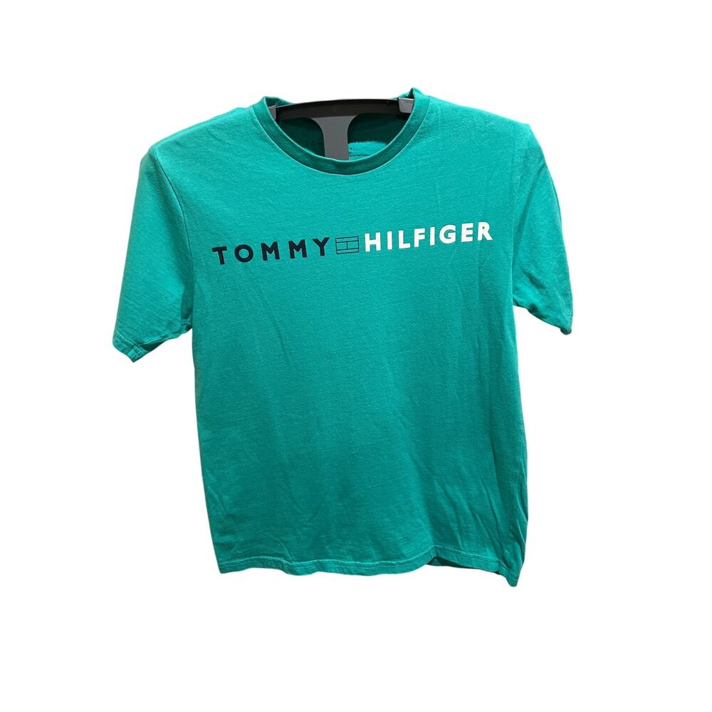 Boys Teal  Tommy Hilfiger T-Shirt Size M 12/14